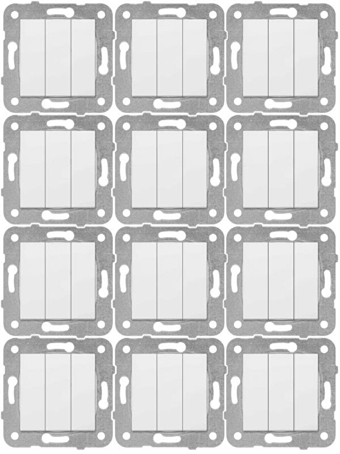 Viko Karre Üçlü Anahtar Beyaz (Çerçeve Dahil) 90967068 (12 Adet)