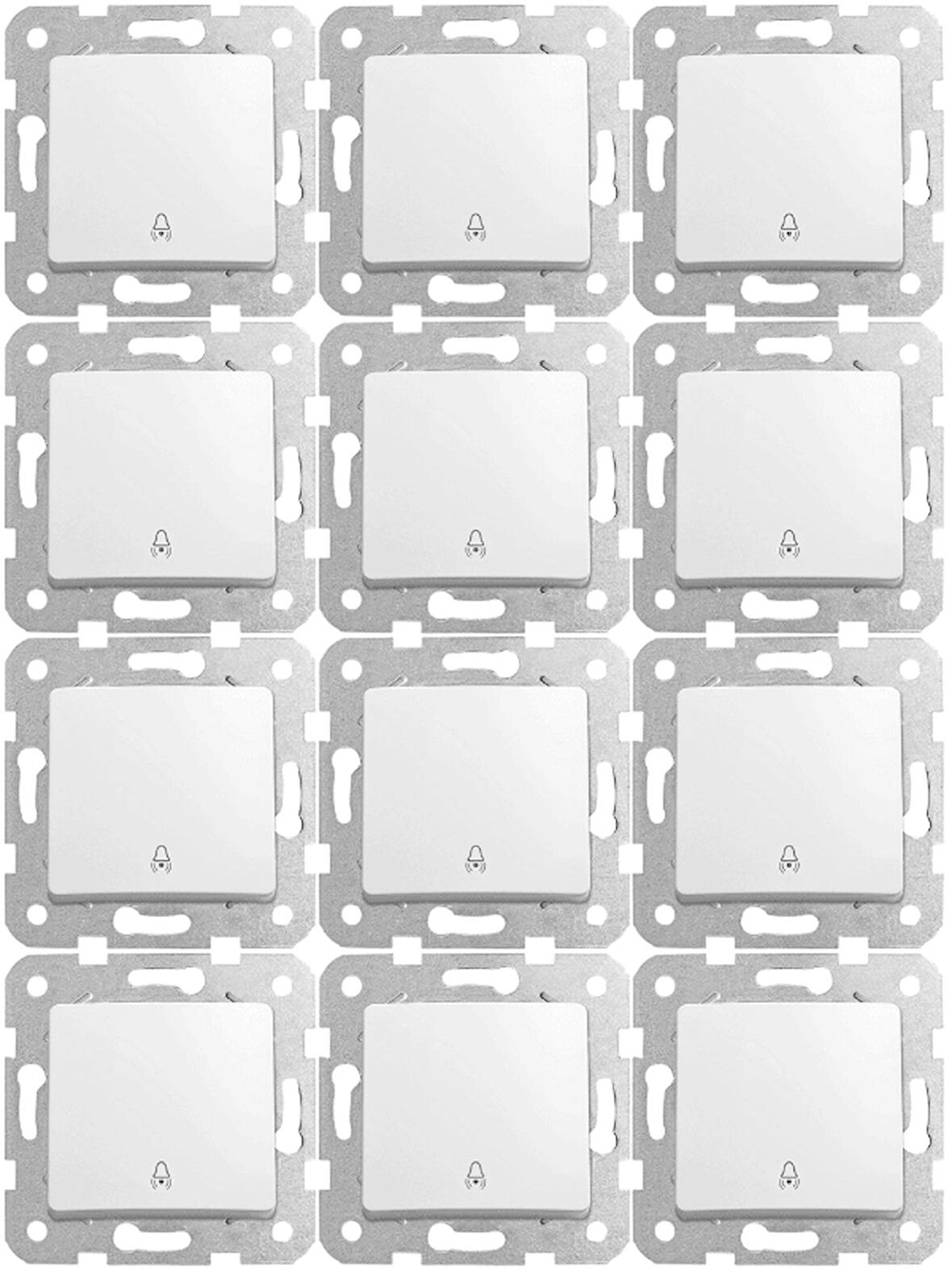 Viko Linnera Zil Anahtarı Beyaz (Çerçeve Dahil) 90440006 (12 Adet)