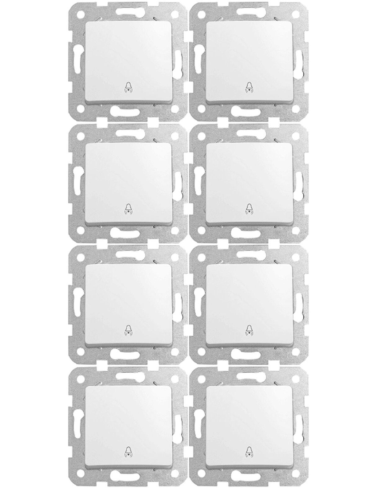 Viko Linnera Zil Anahtarı Beyaz (Çerçeve Dahil) 90440006 (8 Adet)