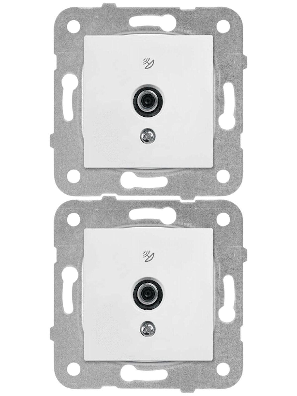 Viko Karre Uydu Prizi F Konnektörlü Geçişli 10dB Beyaz (Çerçeve Dahil) 90967038 (2 Adet)