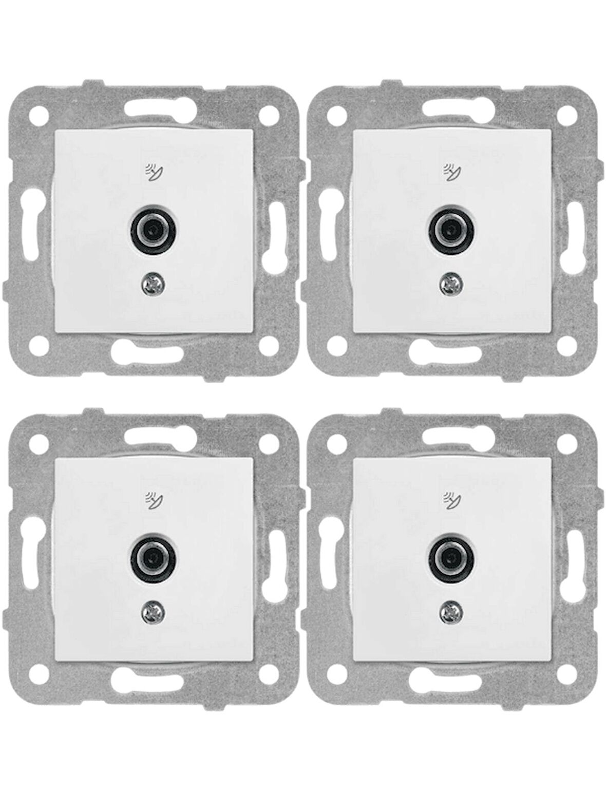 Viko Karre Uydu Prizi F Konnektörlü Geçişli 10dB Beyaz (Çerçeve Dahil) 90967038 (4 Adet)