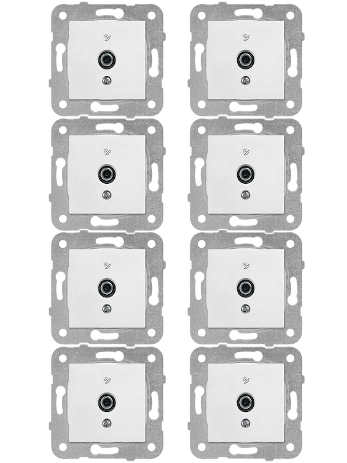 Viko Karre Uydu Prizi F Konnektörlü Geçişli 10dB Beyaz (Çerçeve Dahil) 90967038 (8 Adet)