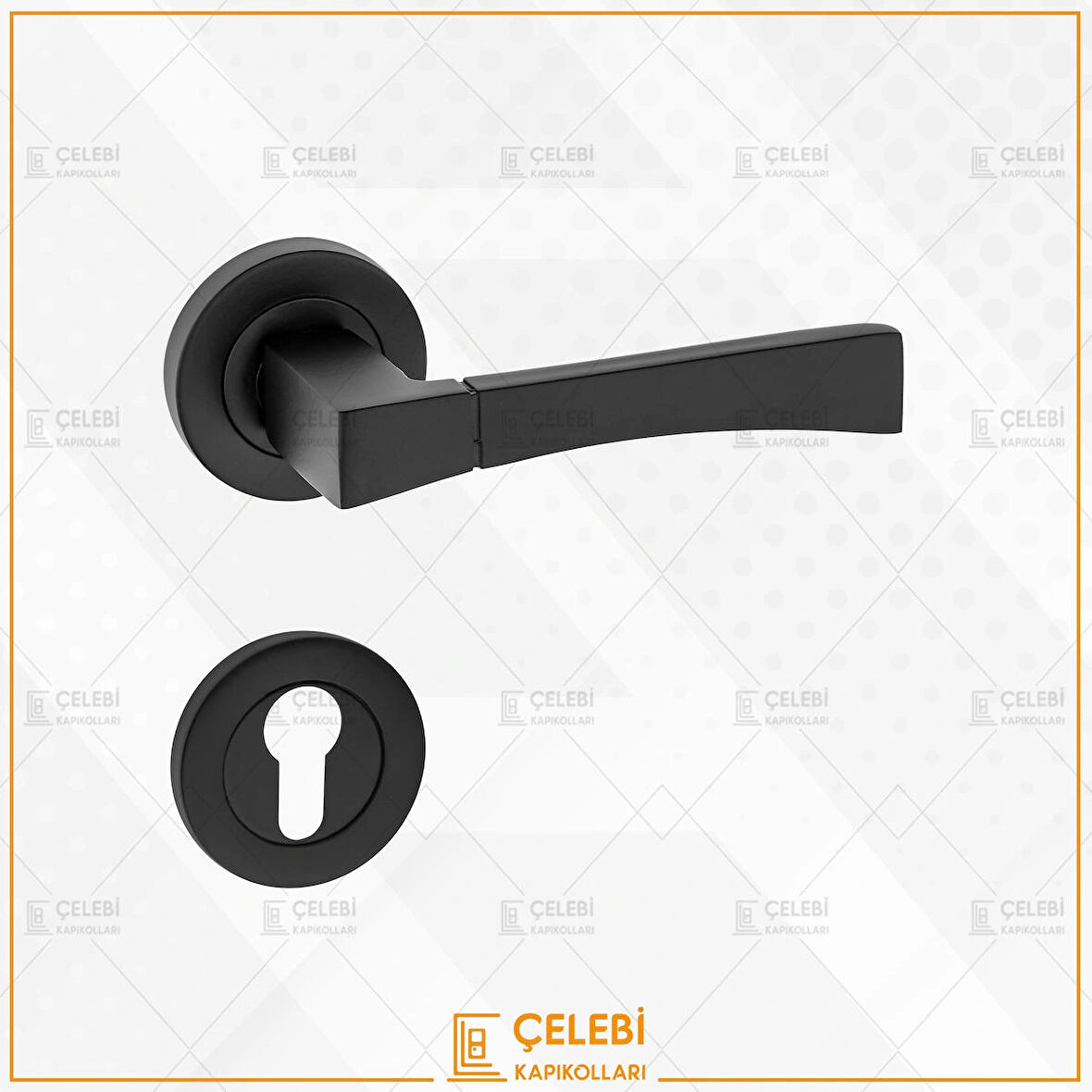 VİTORYA KOL YUVARLAK ROZETLİ SİYAH YALE KAPI KOLU