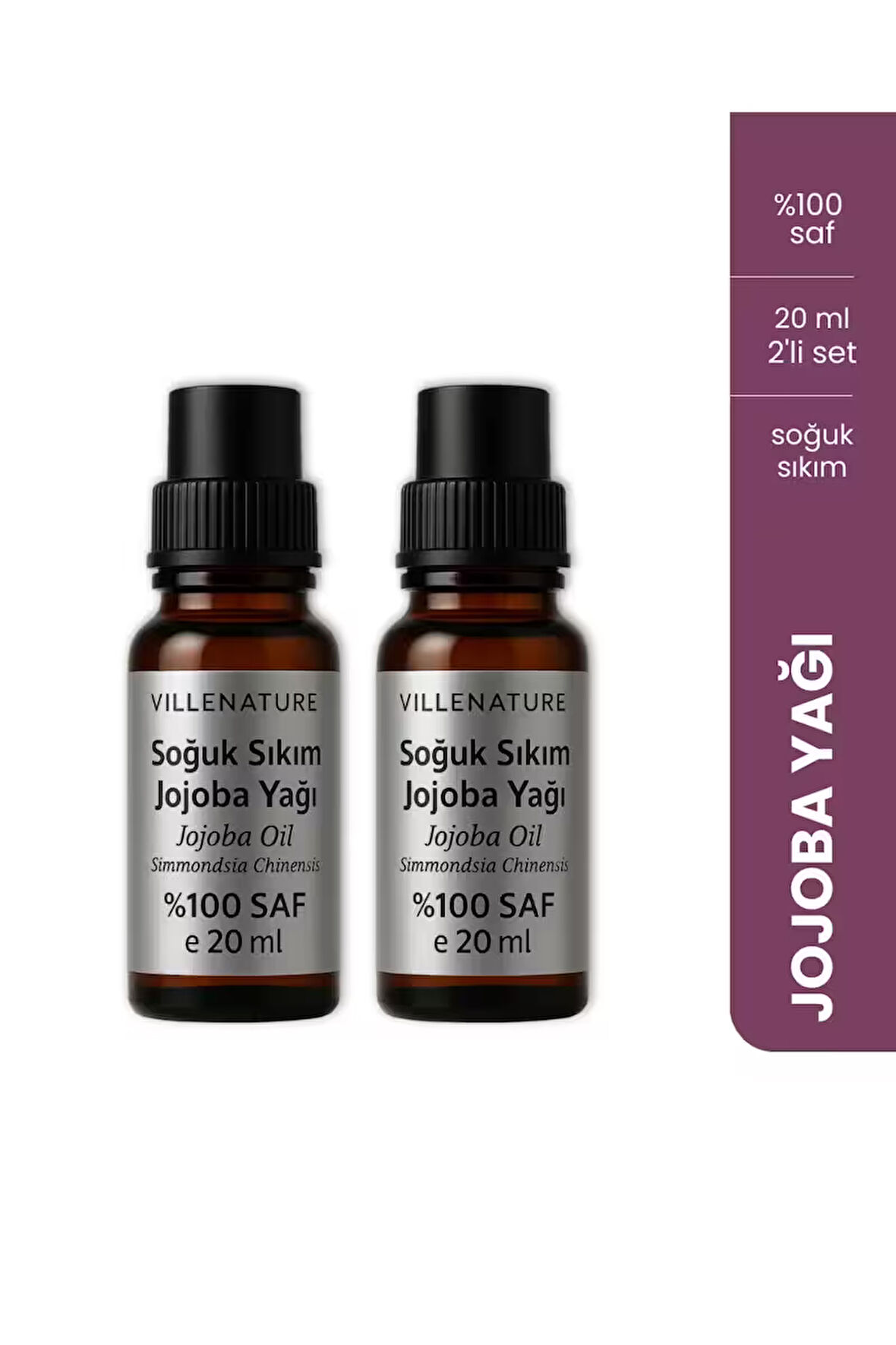 2'li Set Soğuk Sıkım Jojoba Yağı “Jojoba Oil” (Simmondsia Chinensis) 20 ML