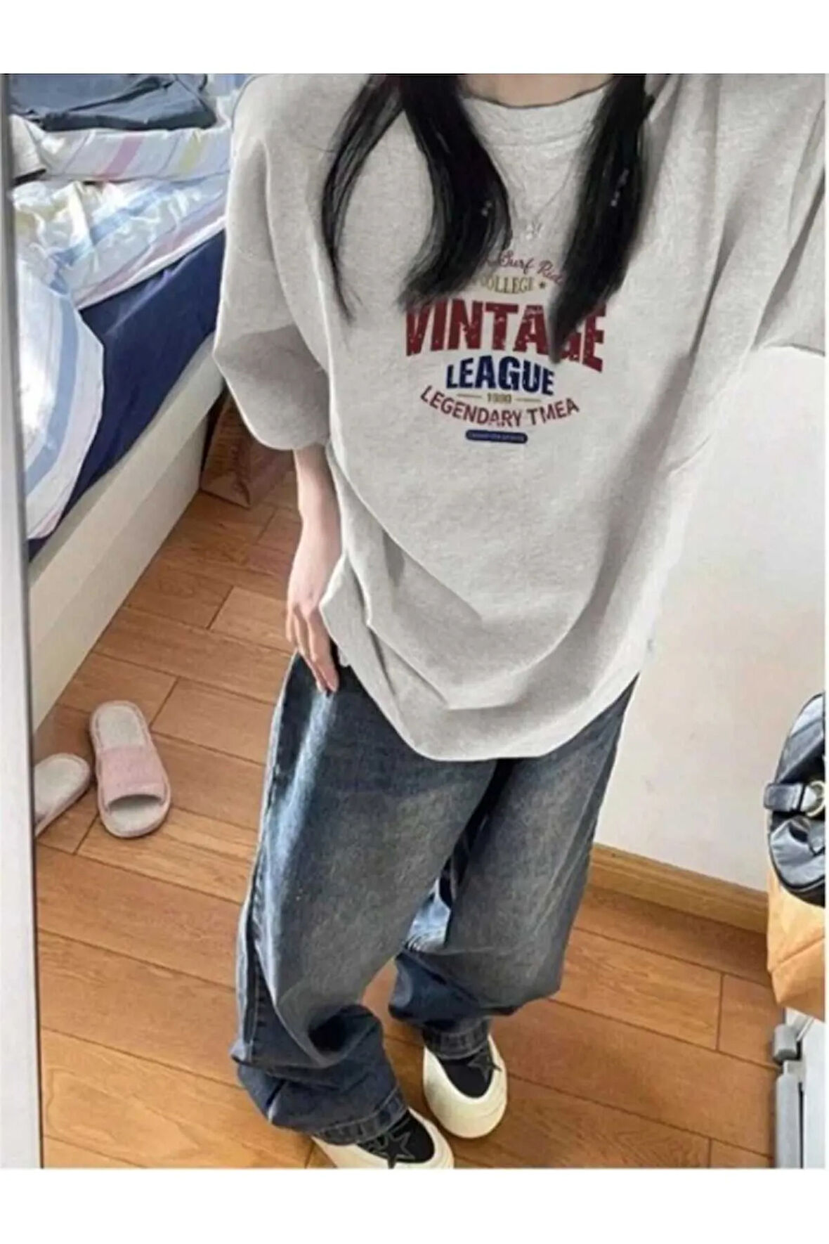 MALKOÇBEY VINTAGGE BASKILI OVERSİZE UNİSEX BASİC T-ŞHİRT