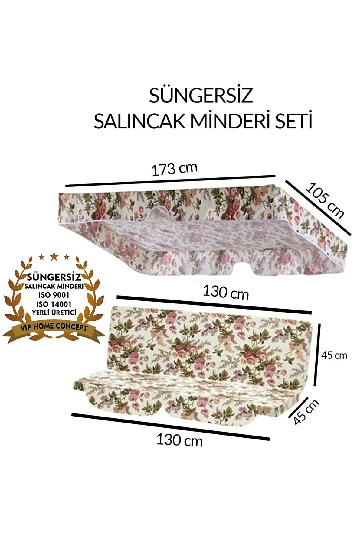 Salıncak Minder Takımı(süngersiz)2 Kişilik Salıncak Minder Tente-ingiliz Gülü