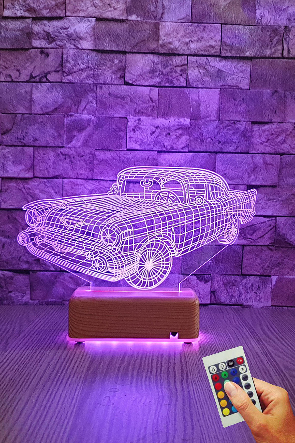 Doğumgünü Hediyesi Klasik Araba Chevrolet Gece Lambası 16 Renkli