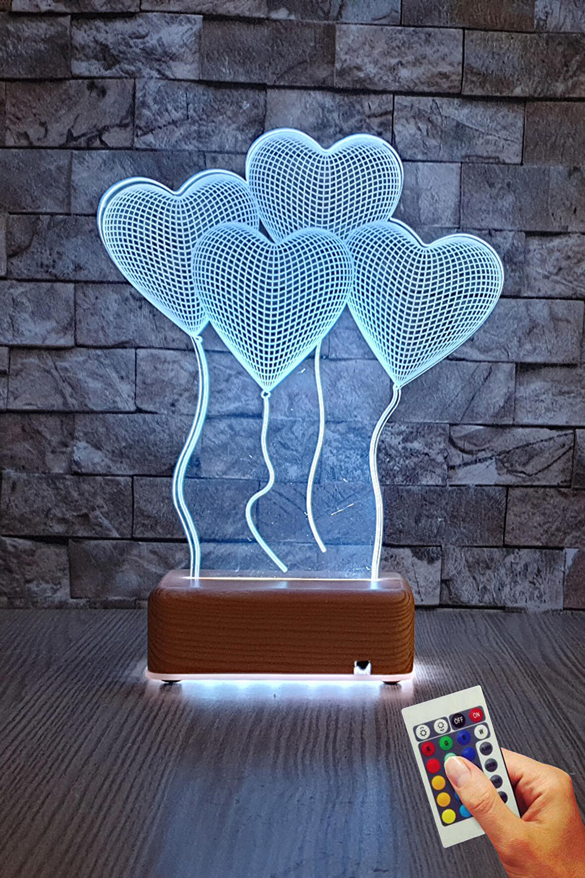 4 Kapli Led Gece Lambası 16 Renk Sevgiliye Hediye Masa Lambası