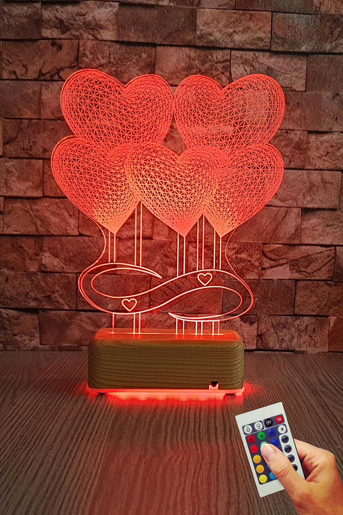 5 Kapli Led Gece Lambası 16 Renk Sevgiliye Hediye Masa Lambası