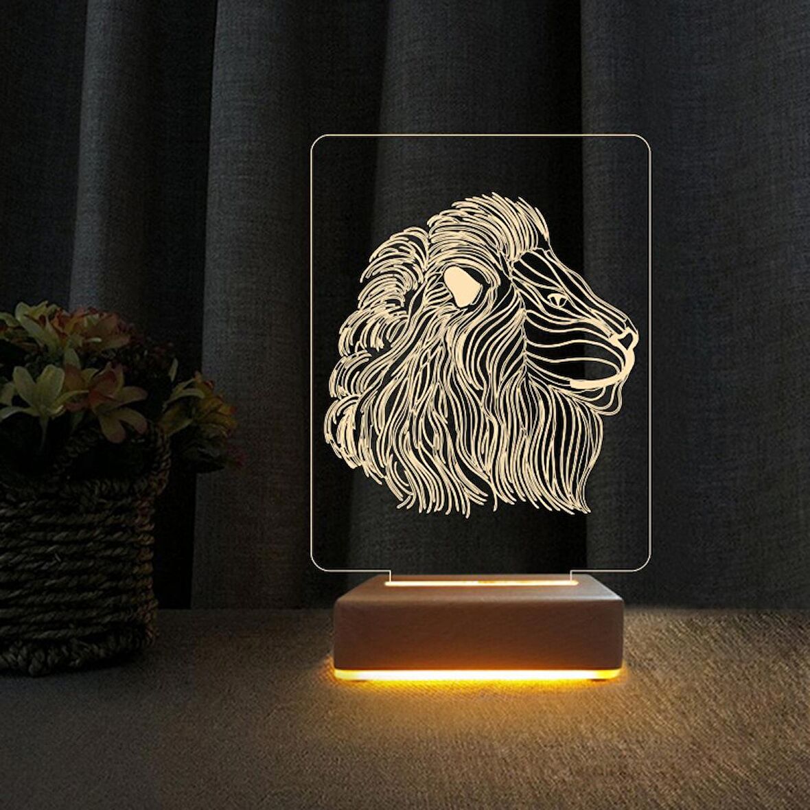 Aslan 3d Led Lamba Hediyelik, galatasaraylı Hediyesi Gece Lambası