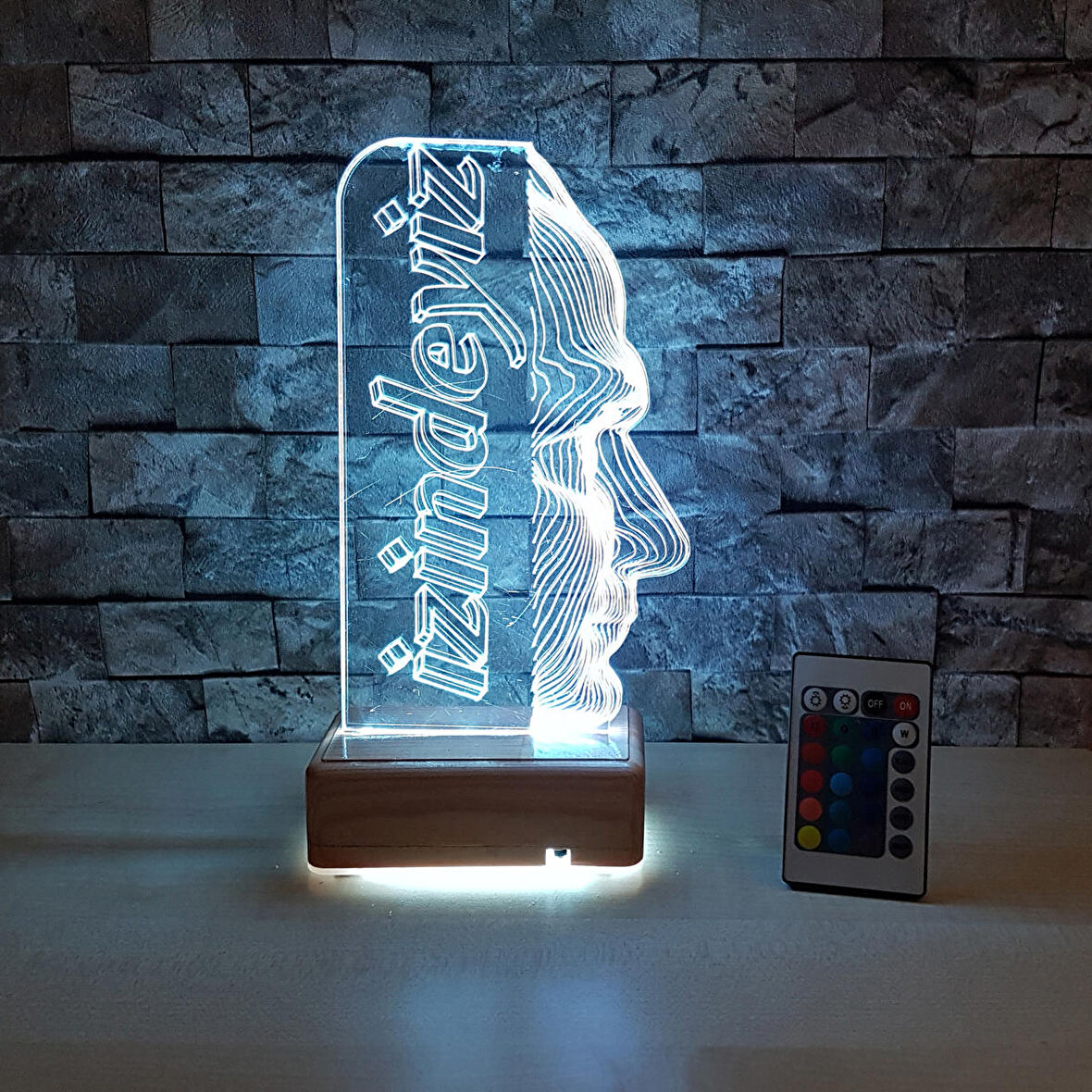 Atatürk İzindeyiz Tasarım Lamba 3d Lamba Doğumgünü Hediyesi 16 Renkli