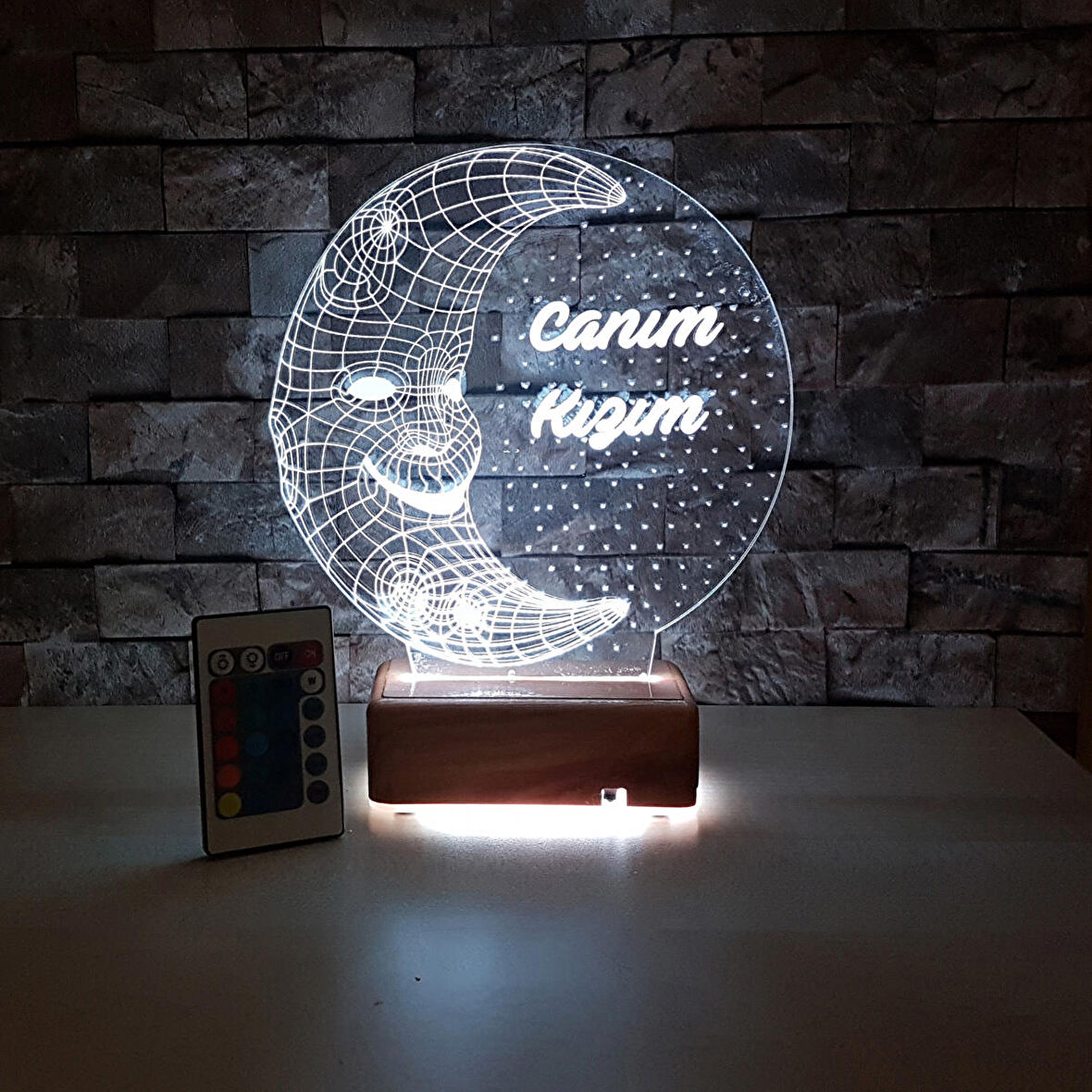 Doğumgünü Hediyesi Aydede Tasarım 3d Gece Lambası 16 Renkli Led Lamba