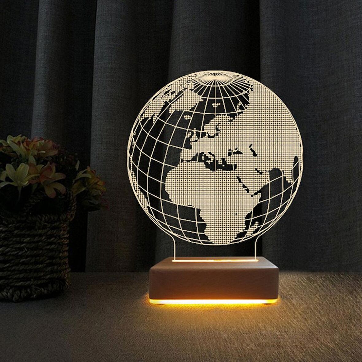Öğretmenler Günü Hediyesi Dünya Tasarımlı 3d Lamba, Öğretmen Hediyesi Gece Lambası