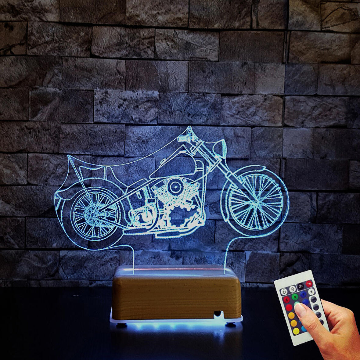 Harley Motor Gece Lambası Doğumgünü Hediyesi Motorcu Lambası 16 Renkli