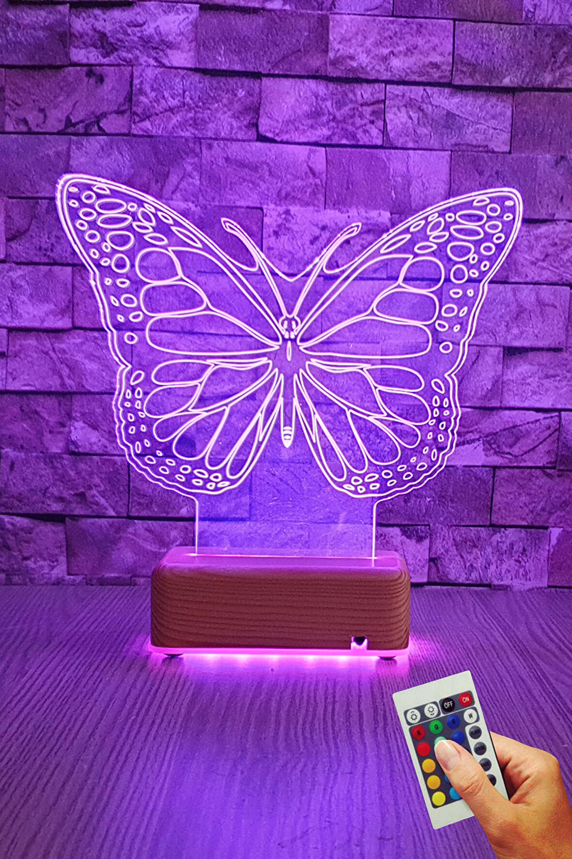 Doğumgünü Hediyesi Kelebek Gece Lambası 16 Renkli Led