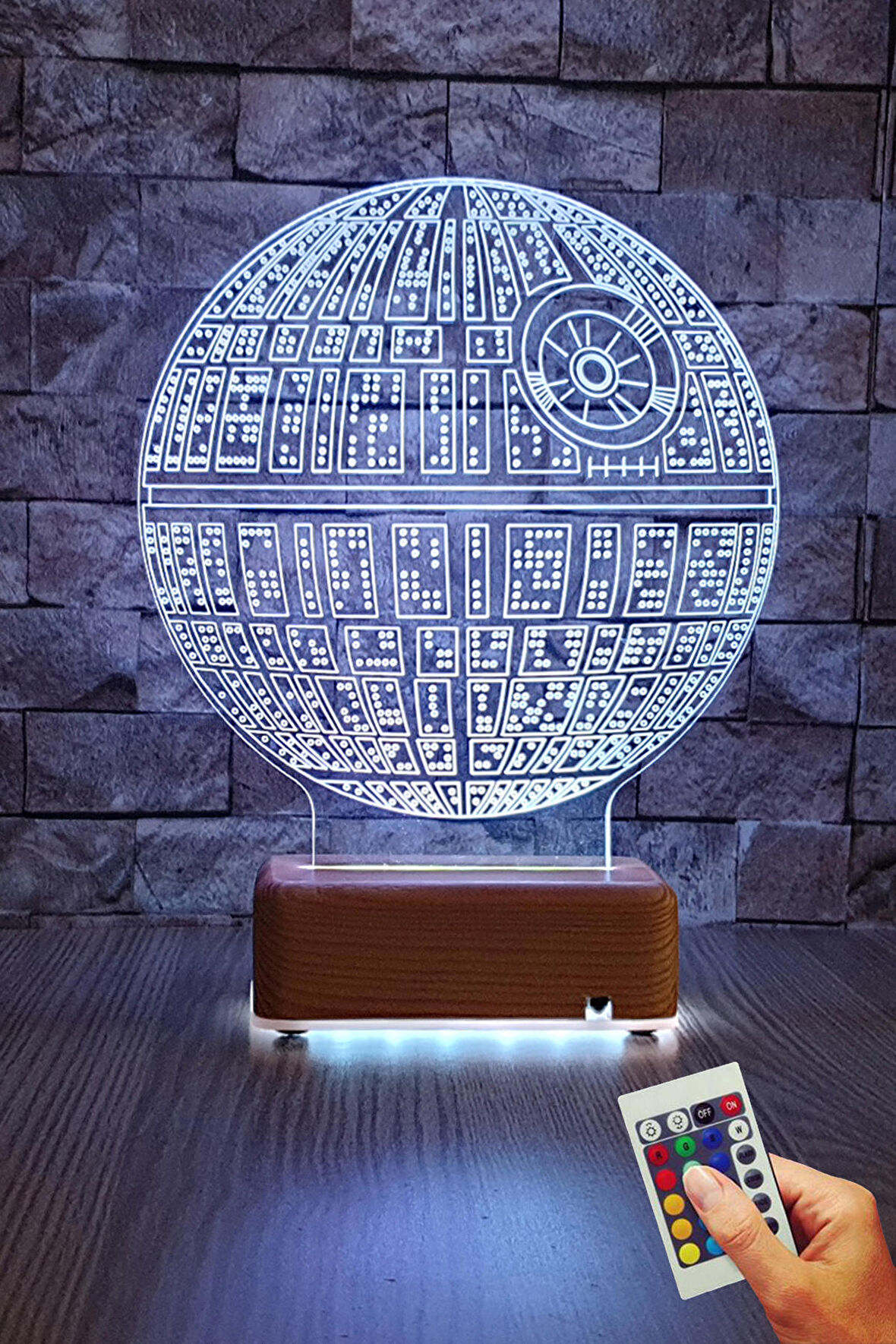Doğumgünü Hediyesi StarWars Ölüm Yıldızı 3d Led Gece Lambası 16 Renkli