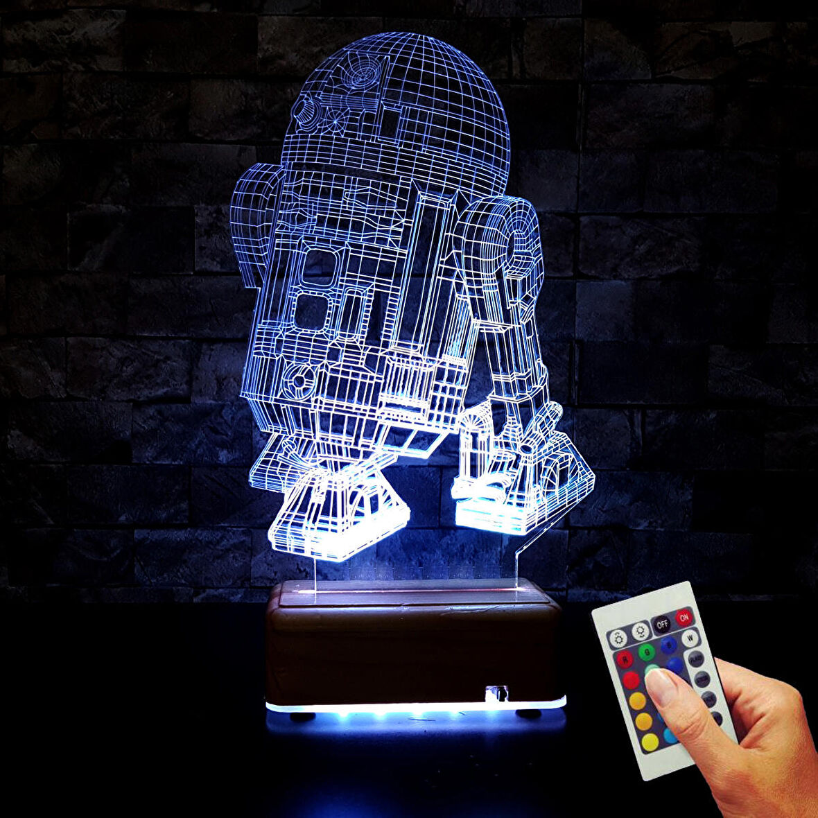 StarWars R2 Robotu 16 Renkli Gece Lambası 3d Tasarım Led Lamba