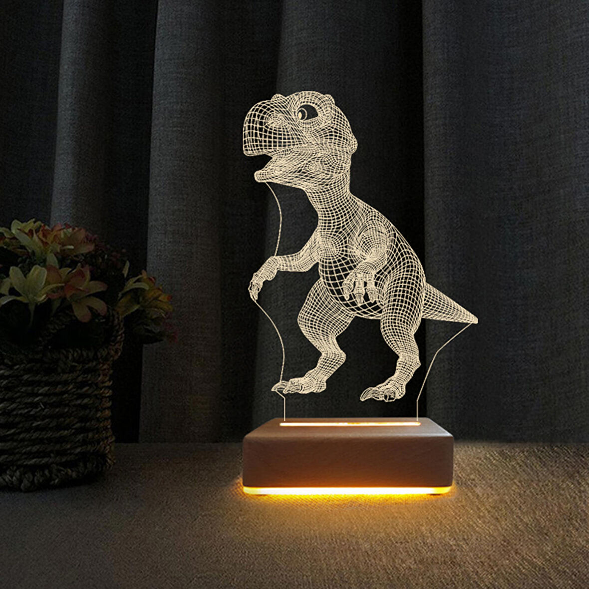 3d Doğum Günü Hediyesi Dinazor  Çocuk Odası Gece Lambası
