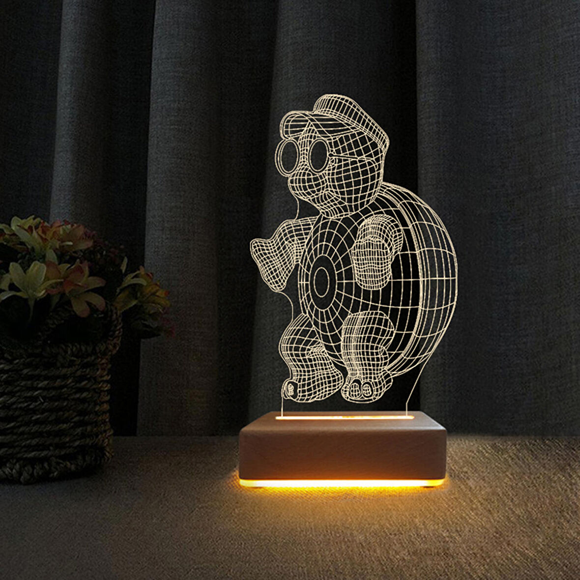 3d Doğum Günü Hediyesi Kaplumbağa  Çocuk Odası Gece Lambası 