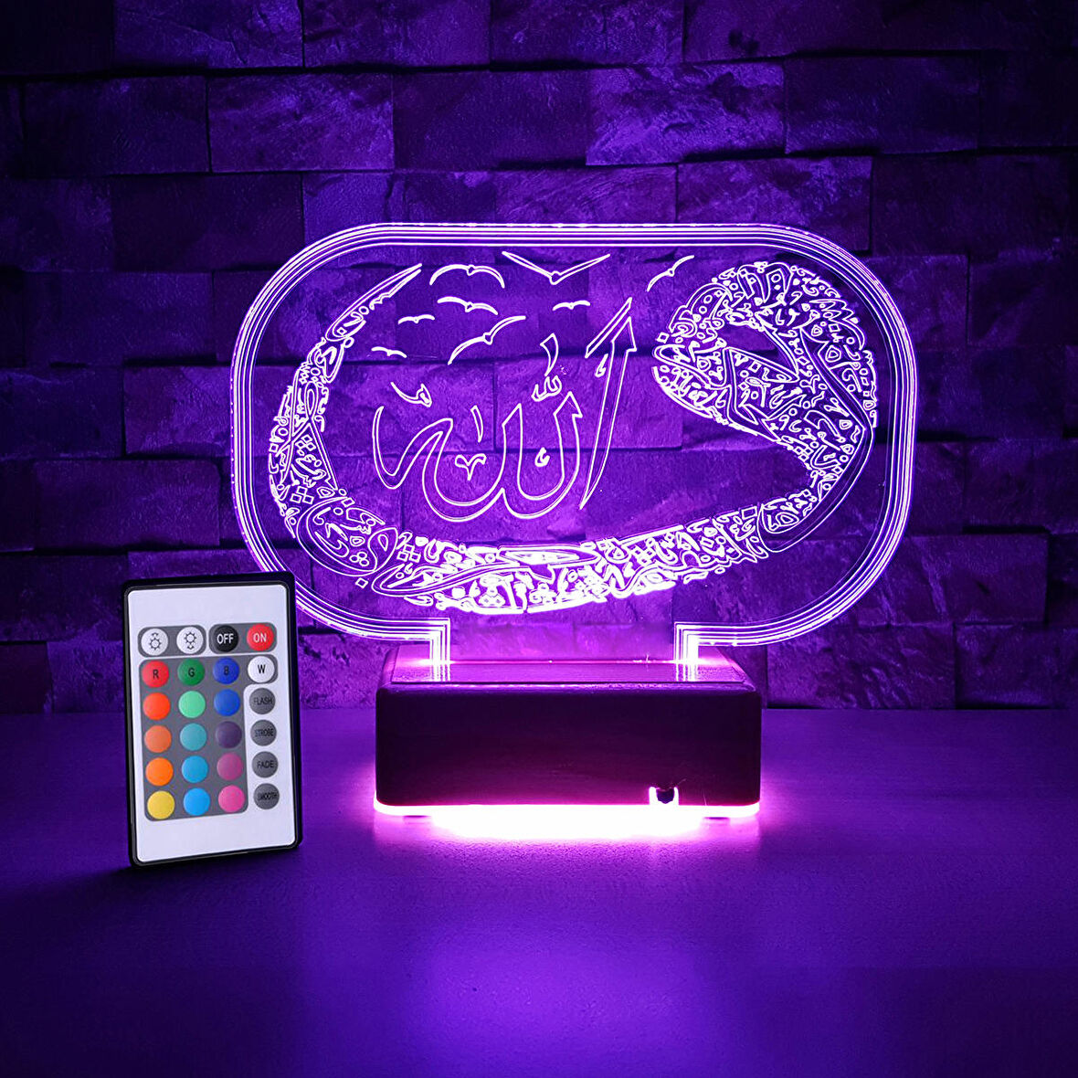 Doğum Günü Hediyesi 3D Gece Lambası VAV Lamba 16 Renkli Led