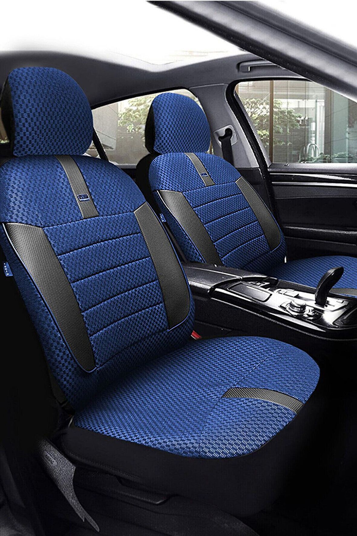 Ford Connect Hafif Ticari 2010-2014 Aracınıza Uyumlu Koltuk Kılıfı Ticari Mavi Siyah