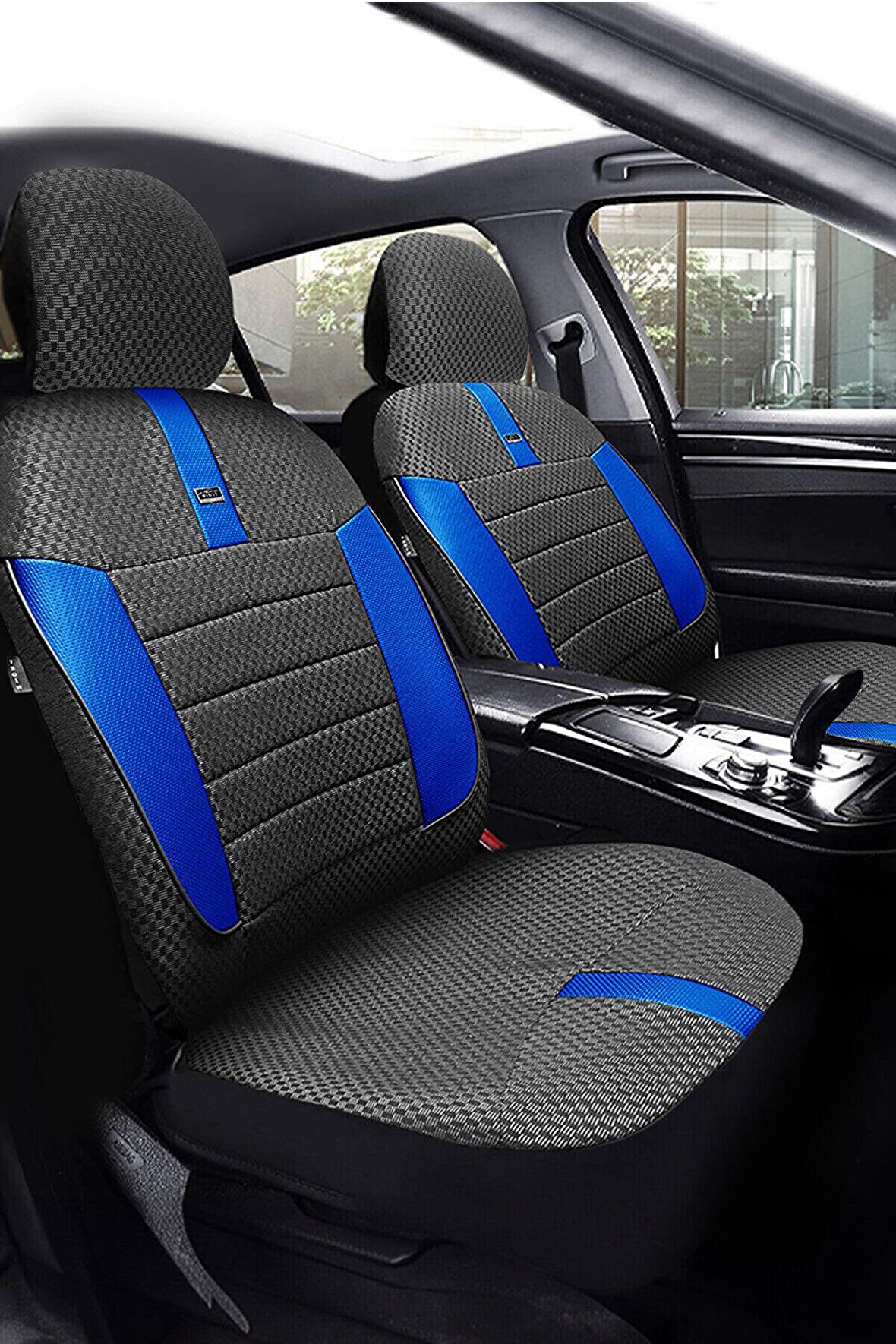Opel Combo Camli Van 2013-2018 Aracınıza Uyumlu Koltuk Kılıfı Ticari Siyah Mavi