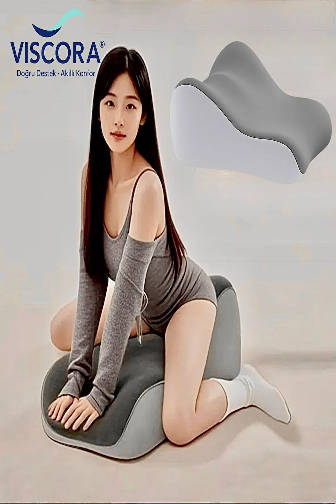 Ortopedik Vücut Destek Minderi – Yapı Visco-Yıkanabilir Kılıf – Ofis/Ev/Yatak