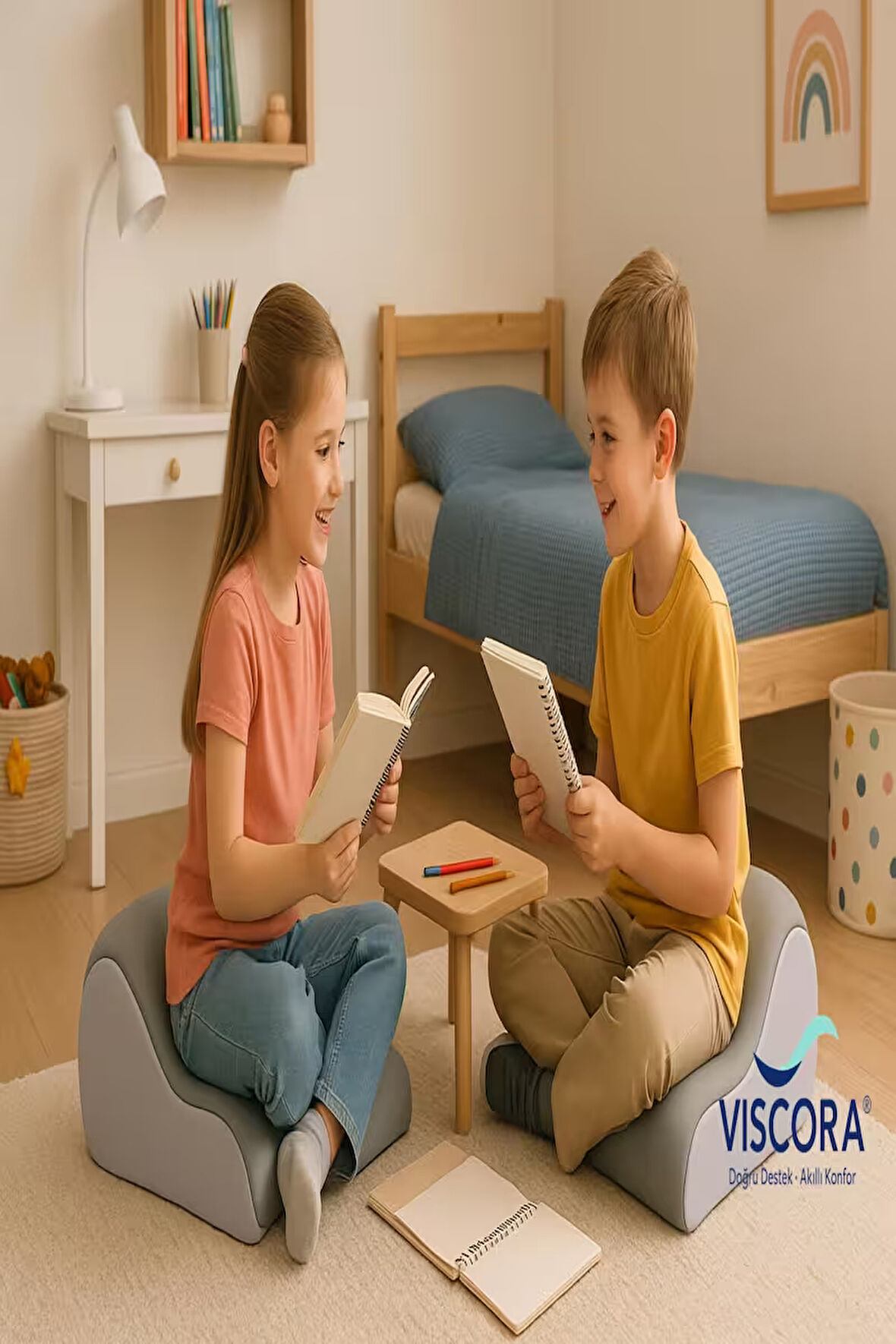 Ortopedik Çocuk Minderi – Ders, Oyun, Uyku ve Rahat Oturma Desteği