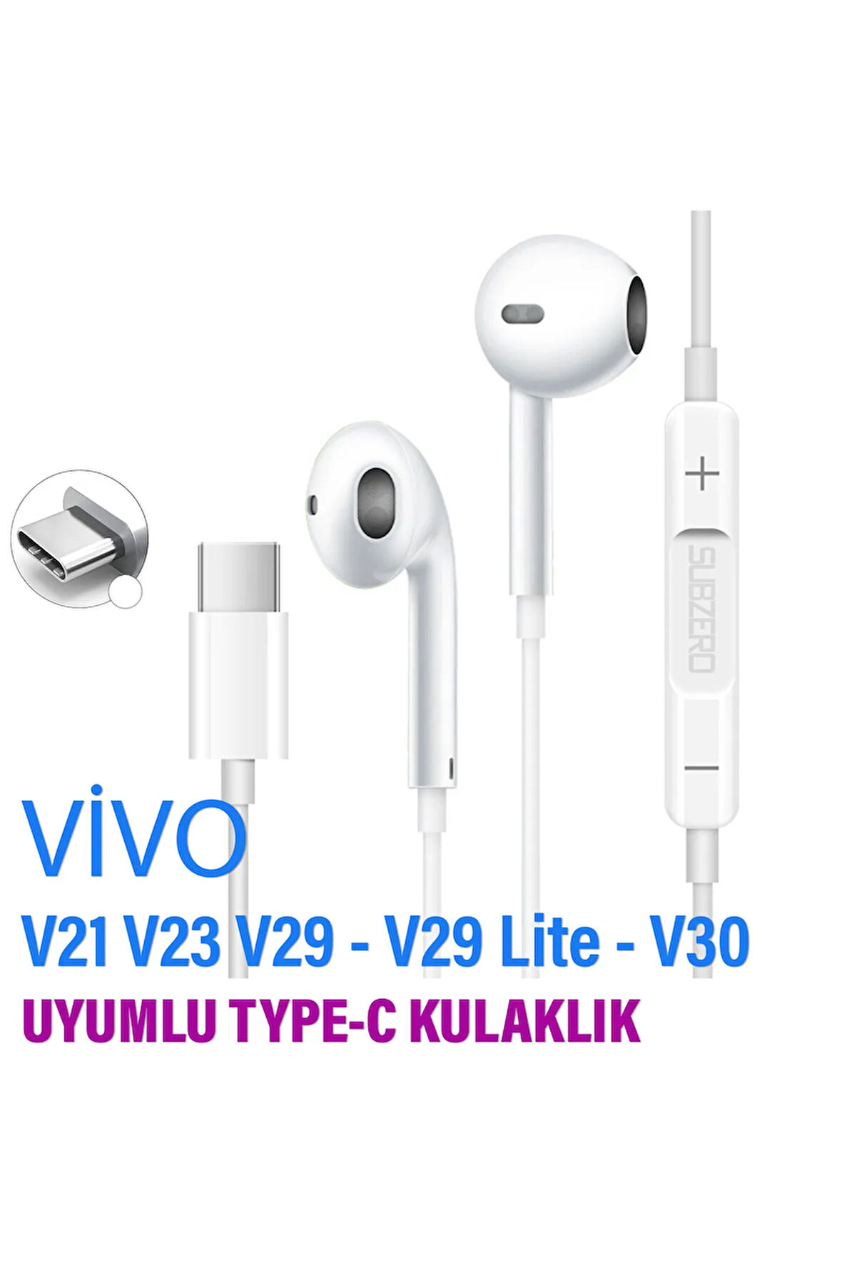 Vivo V21 V23 V29 V29 Lite V30 Kulaklık Type-C Mikrofonlu Kulaklık