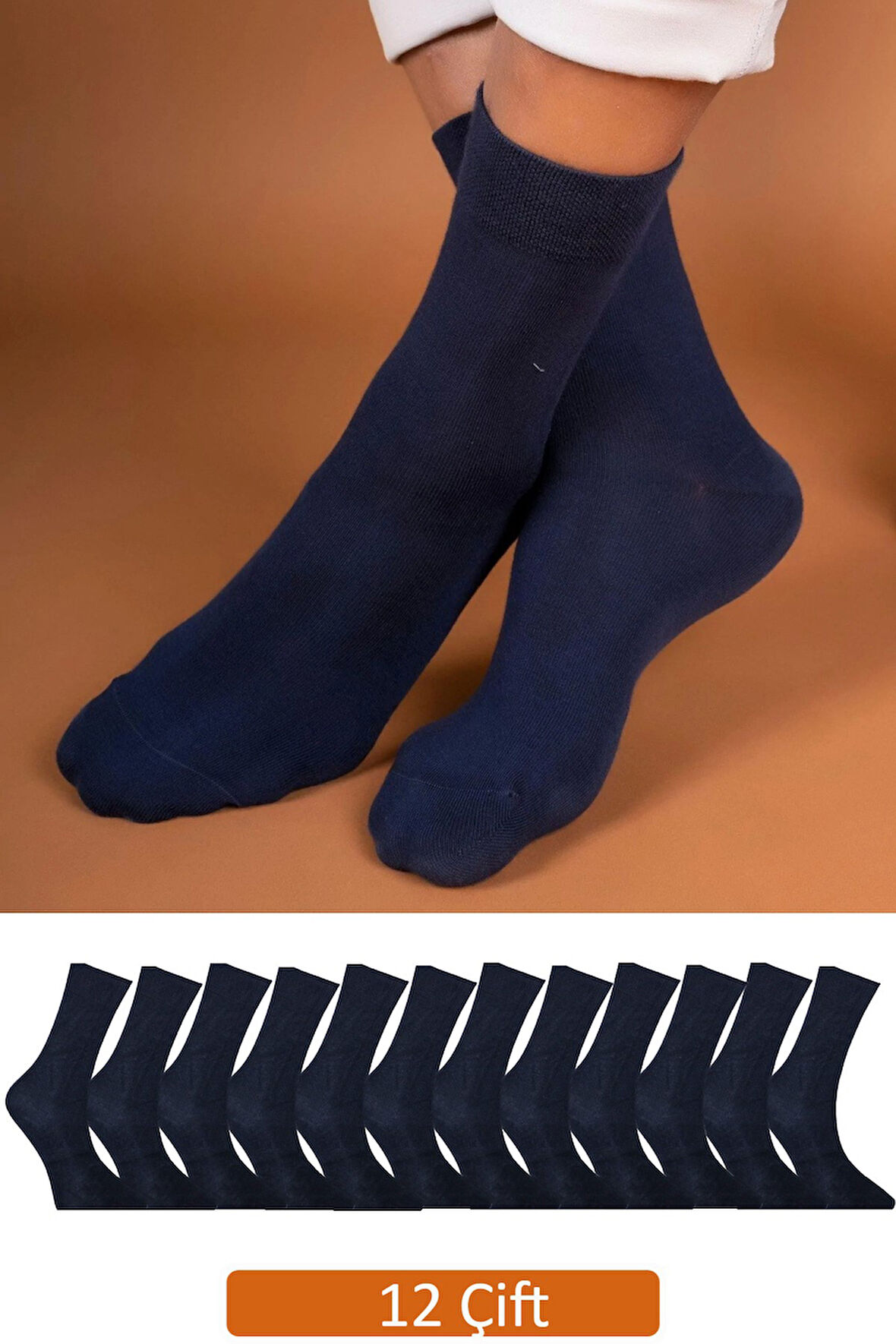 12'li Premium Erkek Lacivert Soket Çorap