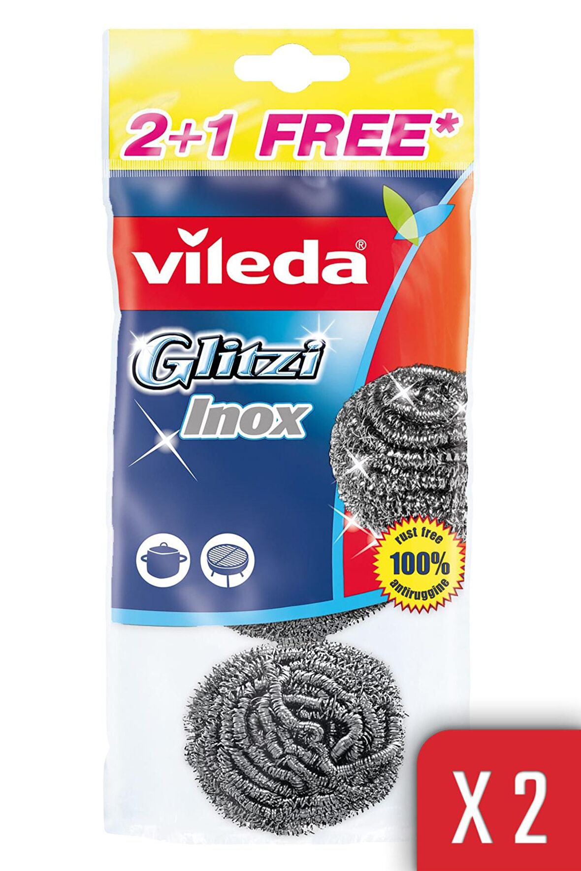 Vileda Glitzi Inox Çelik Bulaşık Teli 3'lü 