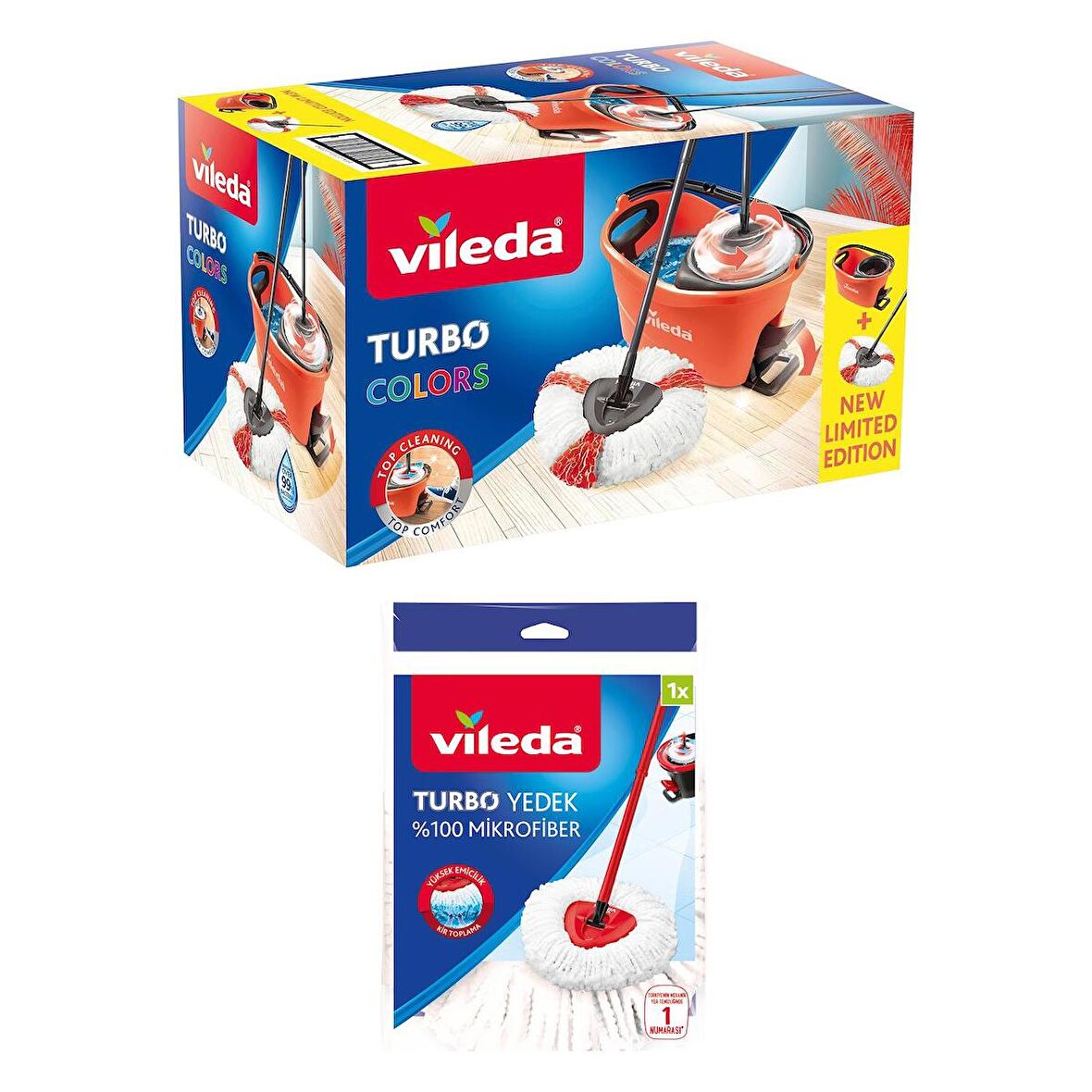 Vileda Turbo Colors 2in1 Turuncu + Klasik Yedek Paspas