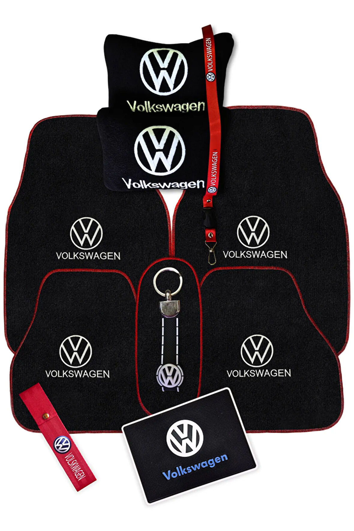 Volkswagen Nakışlı Araç Oto Halı Paspas | Volkswagen Siyah Polar Oto Yastık & Araç Aksesuar