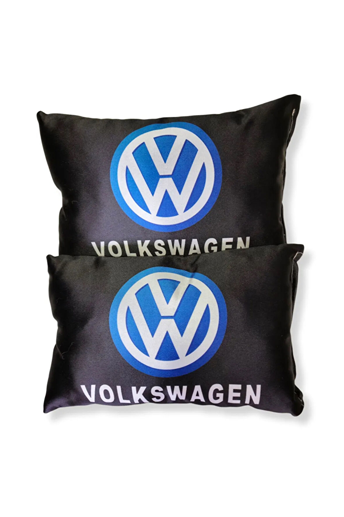Volkswagen Uyumlu Dijital Baskılı Siyah Araç Seyahat Boyun Yastık | 2'li Set