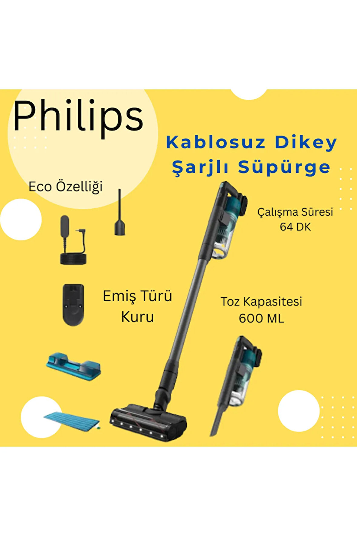 PowerCyclone 11  Islak/Kuru Sarjlı Süpürge Led Başlıklı Yeşil