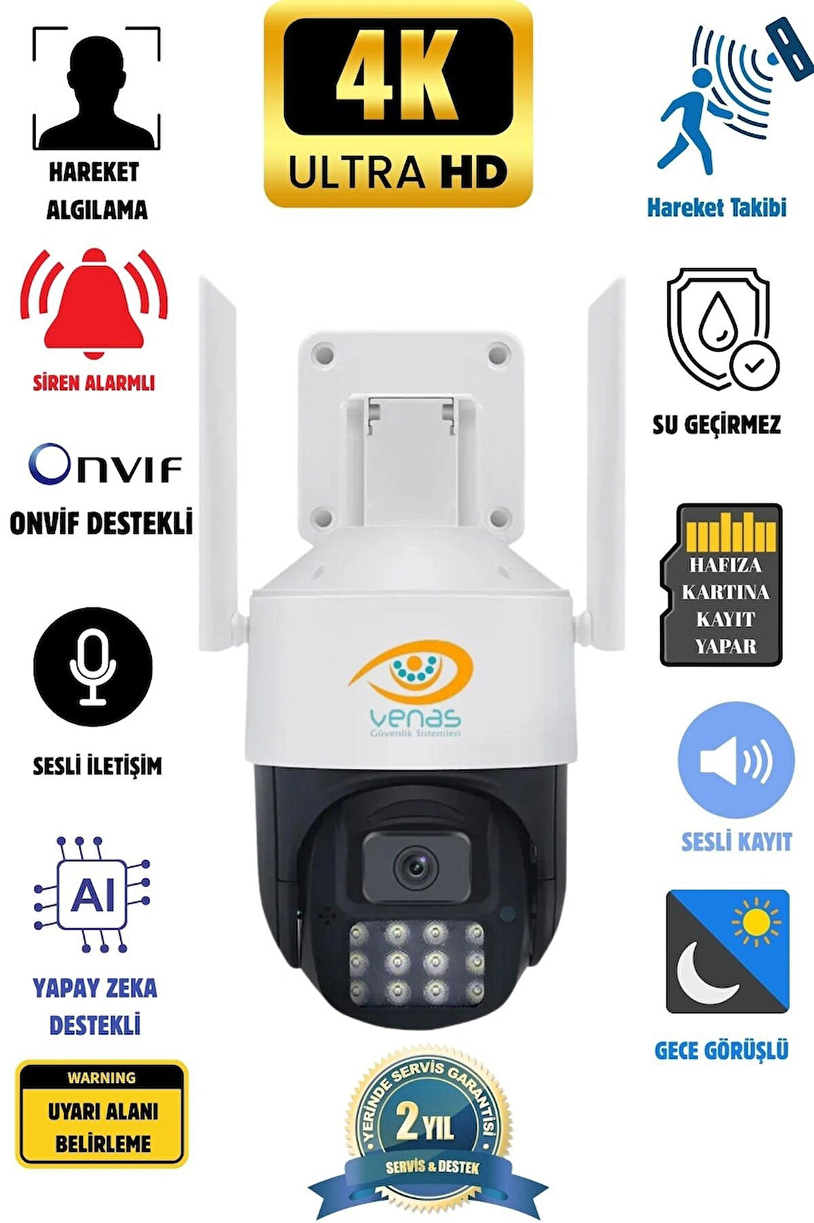 4MP Renkli Gece Görüşlü Dış Mekan Dijital Zoom Kamera