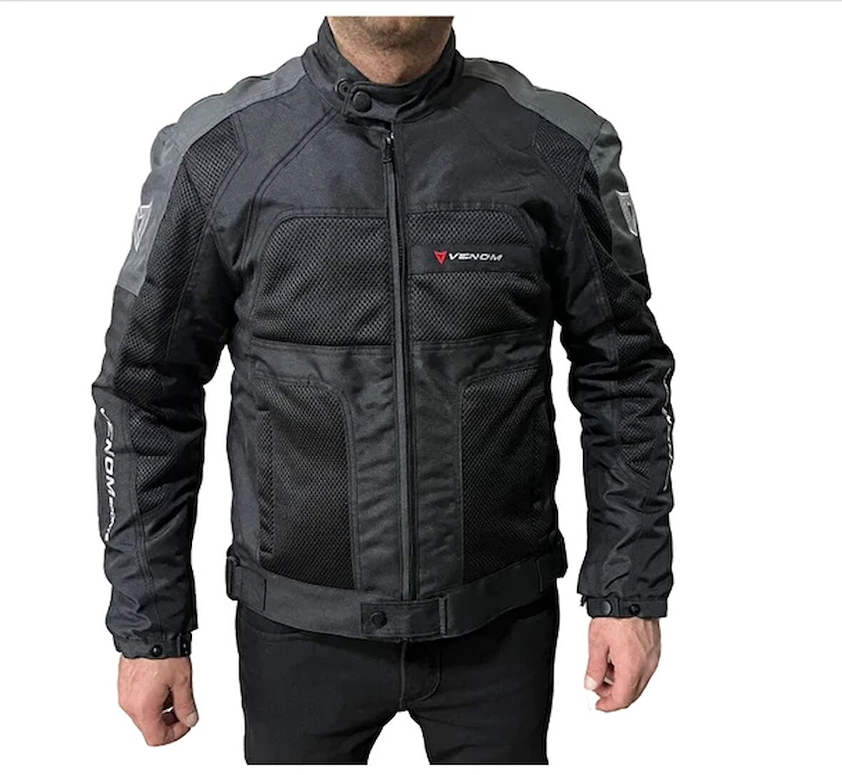 VENOM MOTOSİKLET CEKETİ DYNAMIC SİYAH-GRİ