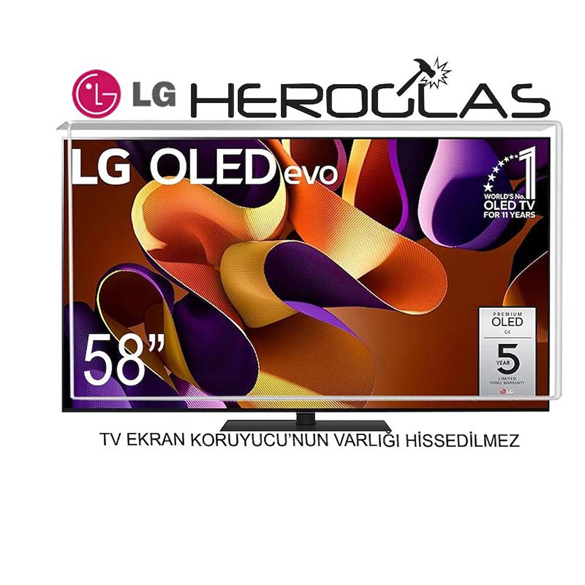 Heroglas LG 58UH635U 58"inç 147 Ekran Tv Ekran Koruyucu