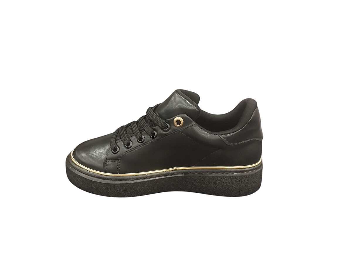 Ventes 9891614Z Kadın Kalın Tabanlı Altın Detaylı Günlük Sneaker Ayakkabı