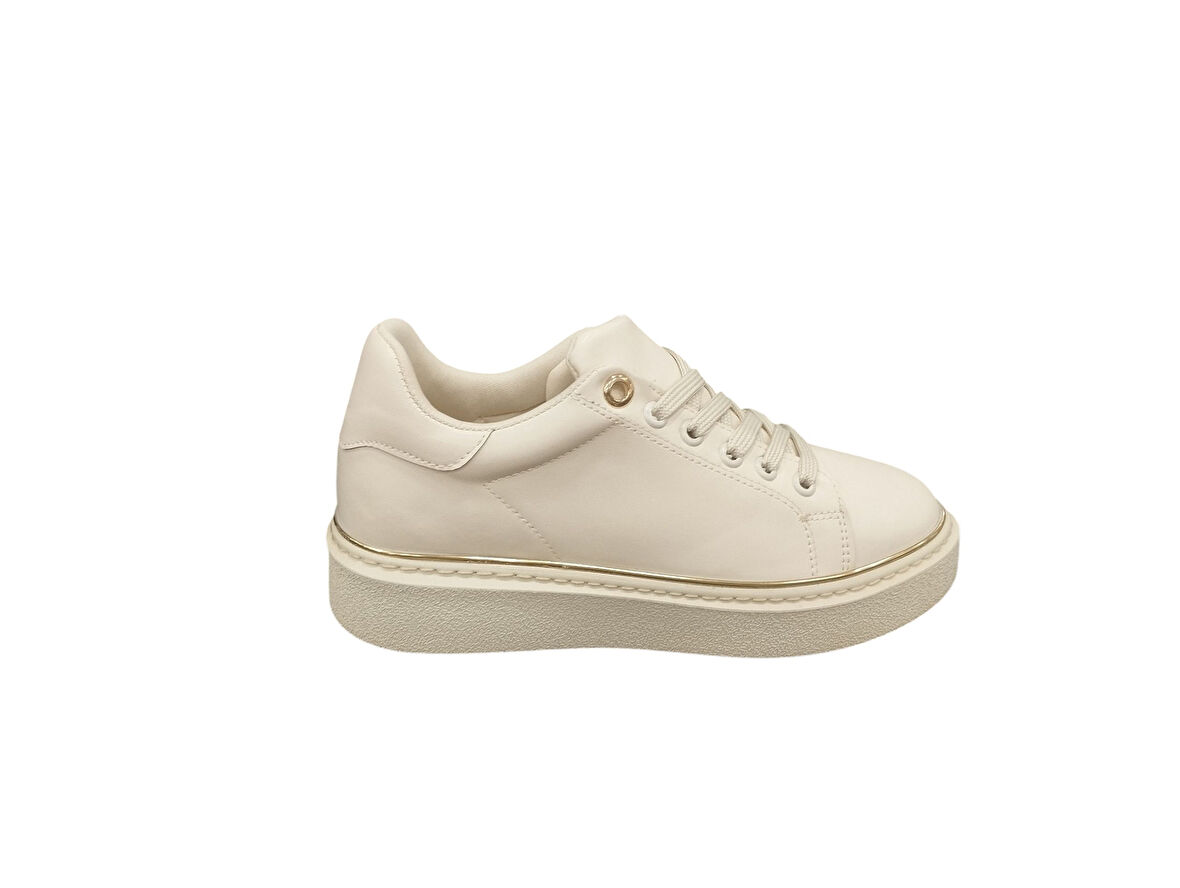 Ventes 9891614Z Kadın Kalın Tabanlı Altın Detaylı Günlük Sneaker Ayakkabı