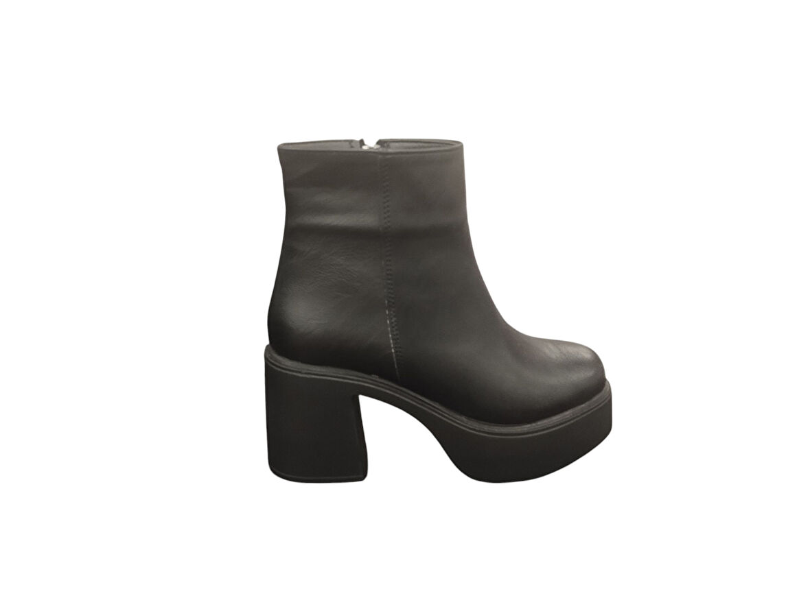 Ventes 914301Z 8 cm Platform Topuk Yandan Fermuarlı İçi Polarlı Günlük Kadın Bot