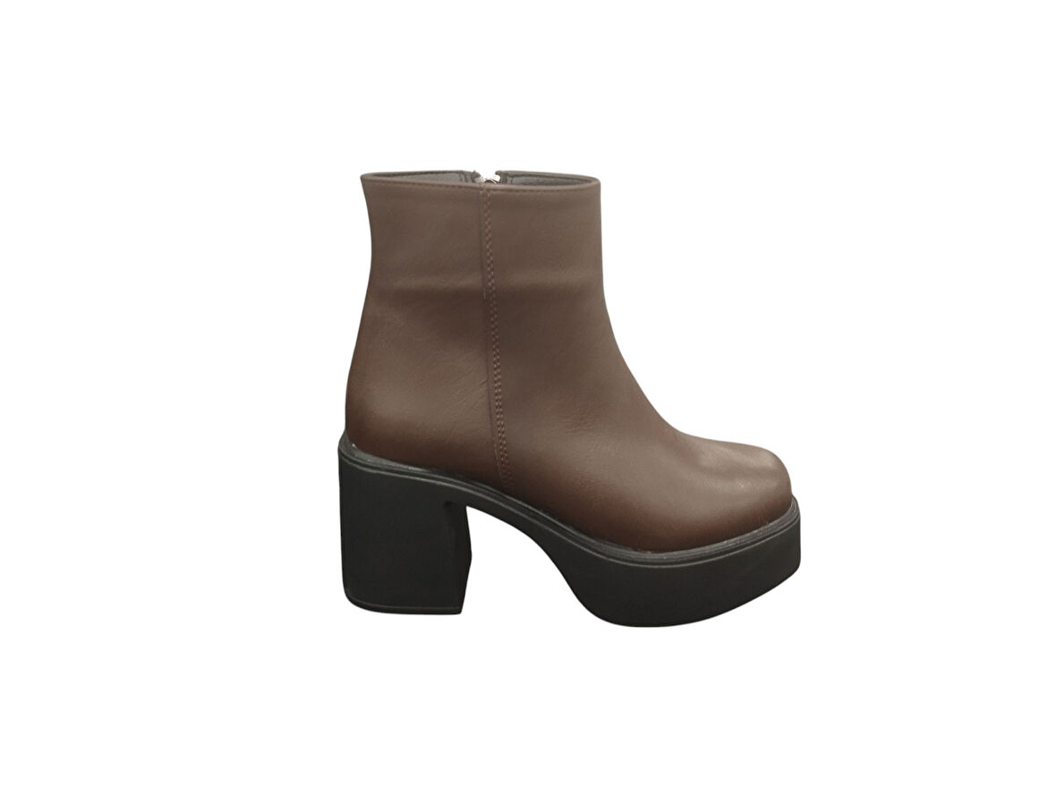 Ventes 914301Z 8 cm Platform Topuk Yandan Fermuarlı İçi Polarlı Günlük Kadın Bot