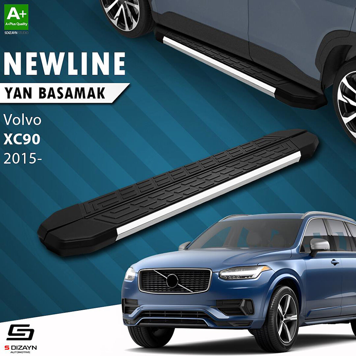 S-Dizayn Volvo XC90 2 NewLine Krom Yan Basamak 193 Cm 2015 Üzeri A+ Kalite