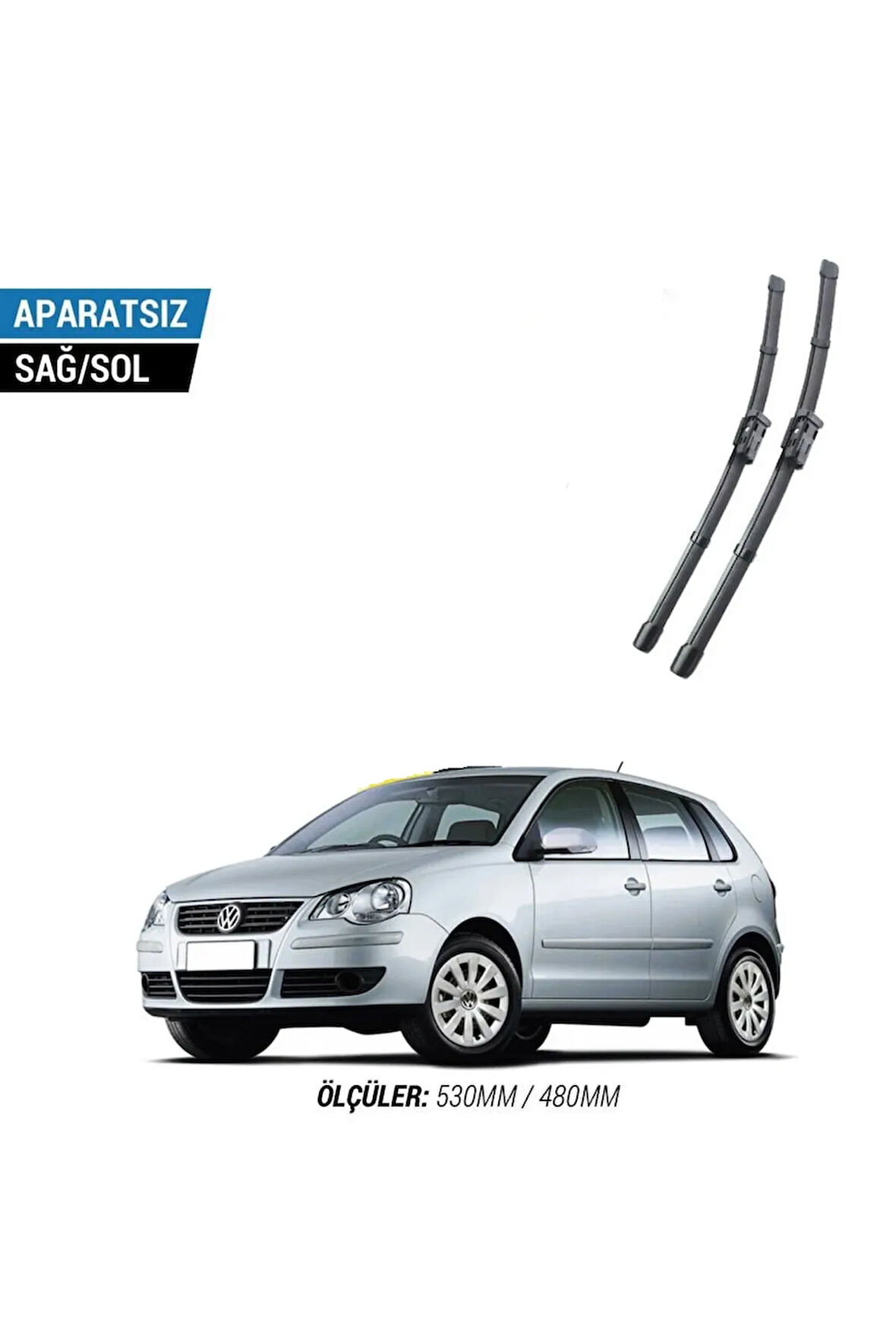 VOLKSWAGEN POLO 2005-2008 2'li Ön Cam Sileceği Sağ Sol Silecek Takımı Muz Silecek