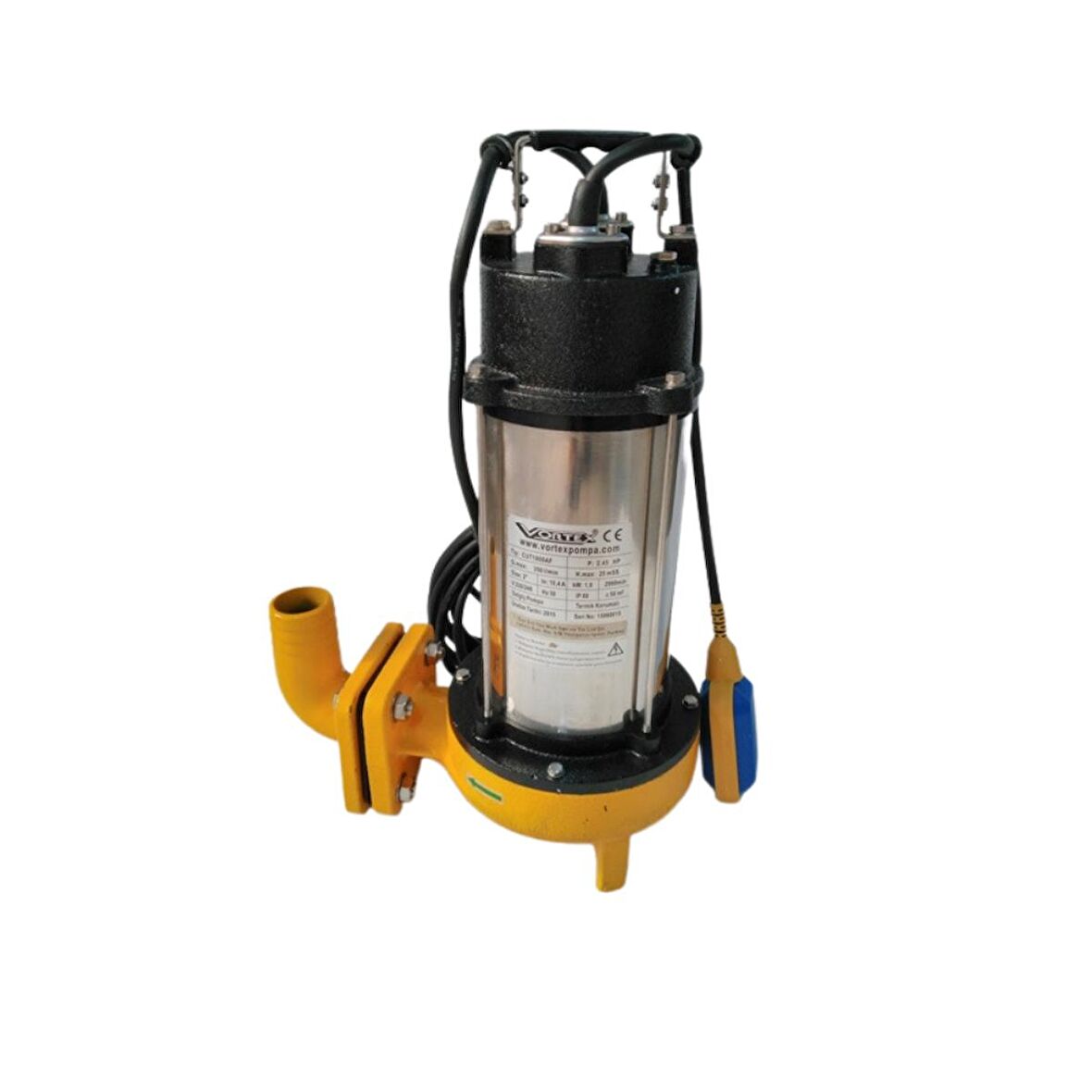 CUT1500AF 2 HP 220v Süper Öğütücülü Paslanmaz Çelik Bıçaklı Pis Su Foseptik Dalgıç Pompa