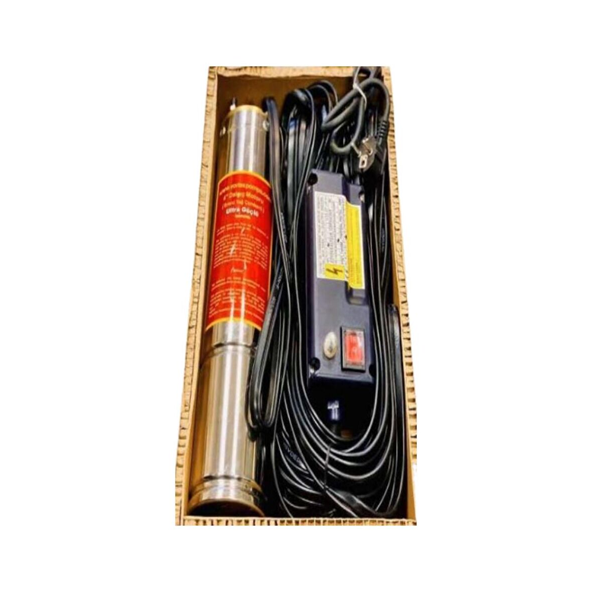 VRM-P 100 1 HP 220v 25 mt. Kablolu & Panolu Bronz Yağ Çemberli Dalgıç Pompa Çıplak Motoru