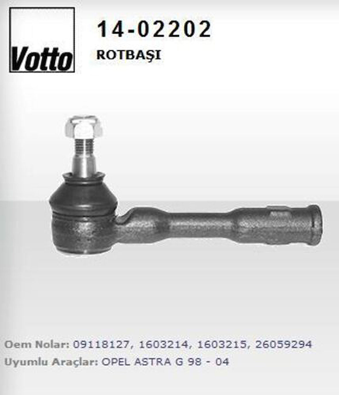 Votto 14-02202 Rot Başı Astra G-Astra H-Zafira 1603214