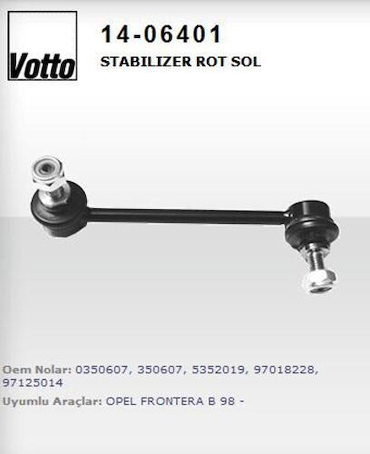 Votto 14-06401 Stabilizer Rot Sol Frontera B-Suzuki Baleno 96-01 350607