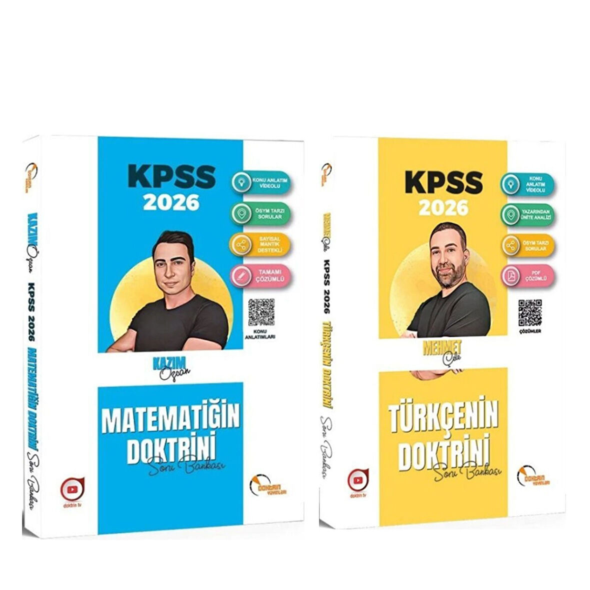 Doktrin Yayınları 2026 KPSS Matematik ve Türkçe Soru Bankası Seti 2 Kitap