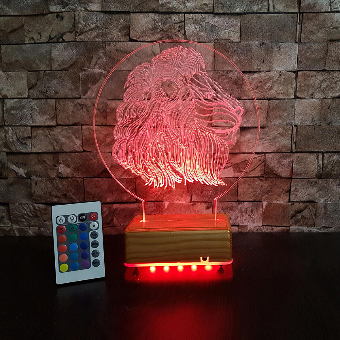 Aslan 3D Gece Lambası Doğum Günü Hediyesi Masa Lambası